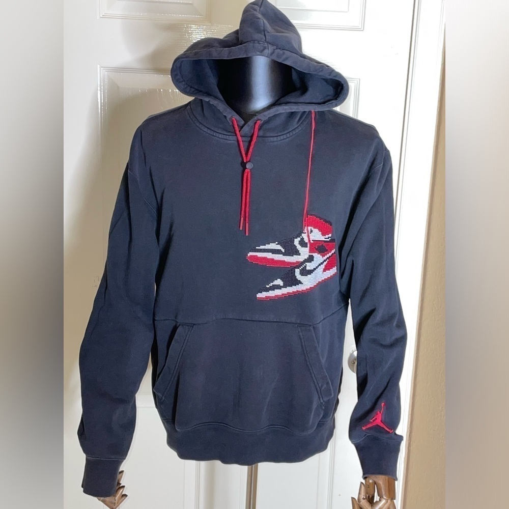 Jordan Jumpman Holiday Hoodie Pullover Black Mens Medium​​​​​​​​ - Picture 3 of 12